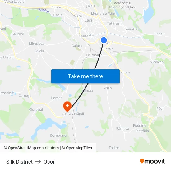 Silk District to Osoi map