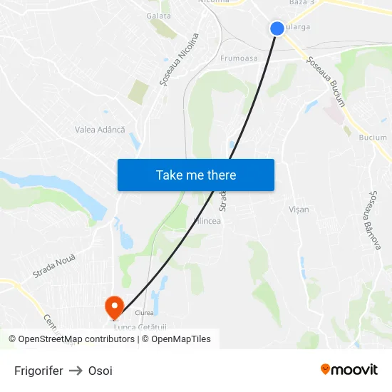 Frigorifer to Osoi map