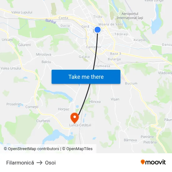 Filarmonică to Osoi map