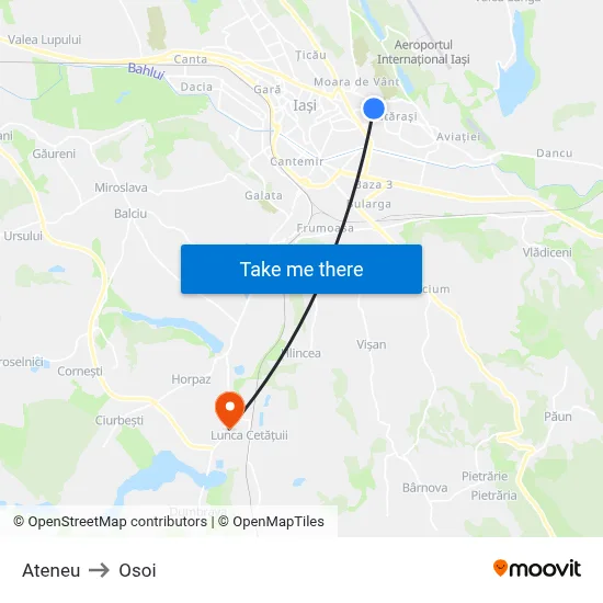 Ateneu to Osoi map