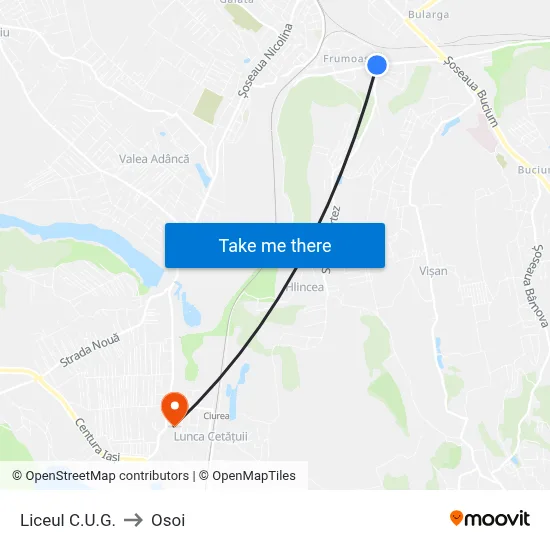 Liceul C.U.G. to Osoi map