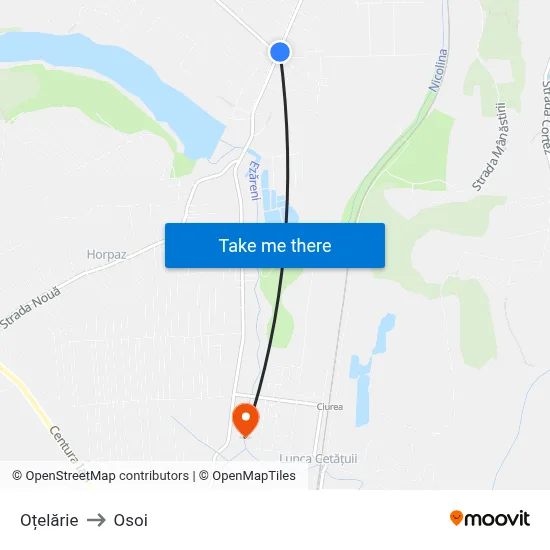 Oțelărie to Osoi map