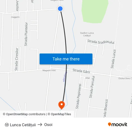 Ⓜ Lunca Cetățuii to Osoi map