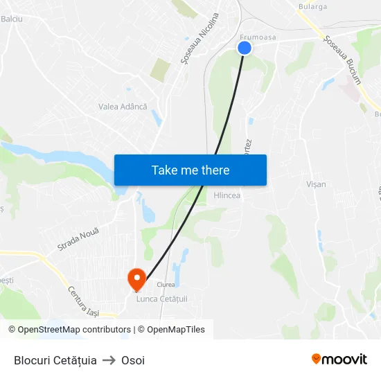 Blocuri Cetățuia to Osoi map