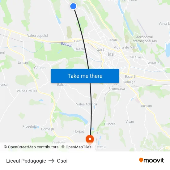 Liceul Pedagogic to Osoi map