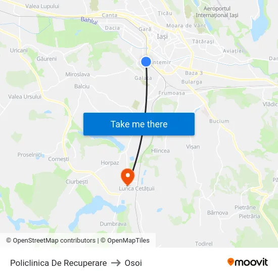 Policlinica De Recuperare to Osoi map