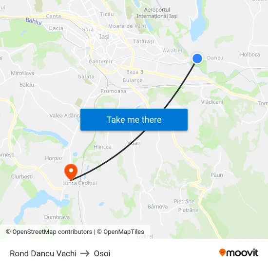 Rond Dancu Vechi to Osoi map