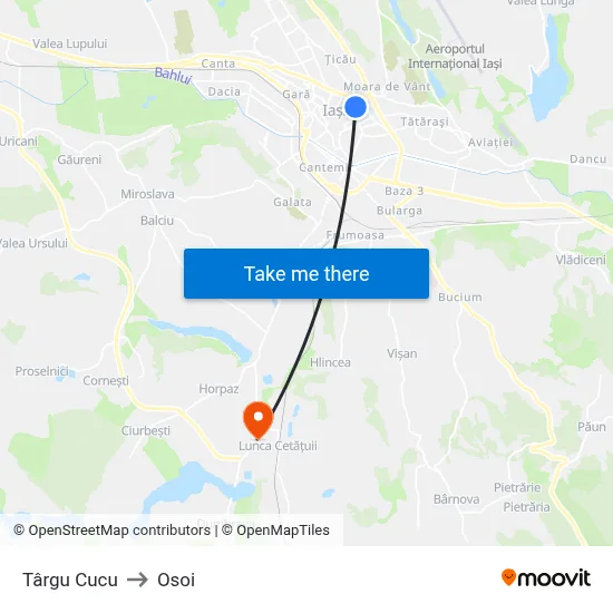 Târgu Cucu to Osoi map