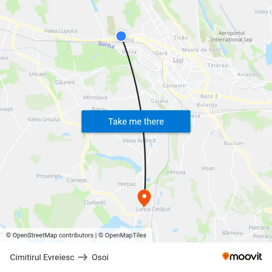Cimitirul Evreiesc to Osoi map