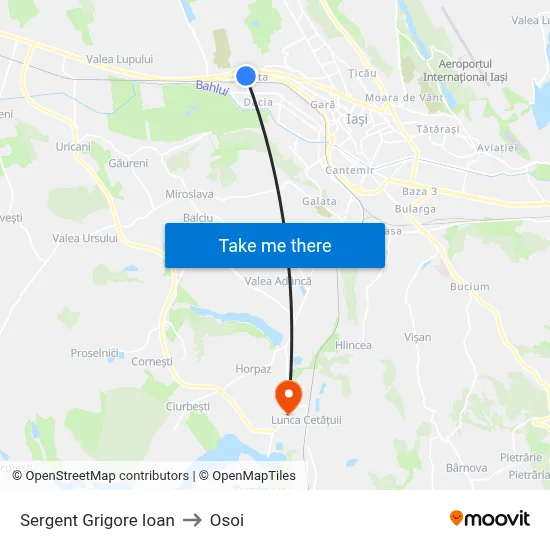 Sergent Grigore Ioan to Osoi map