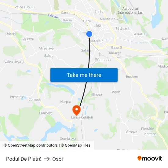 Podul De Piatră to Osoi map