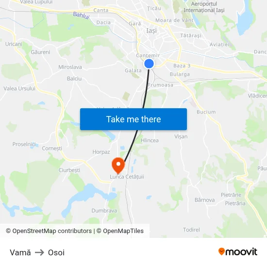 Vamă to Osoi map