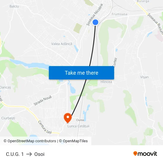 C.U.G. 1 to Osoi map