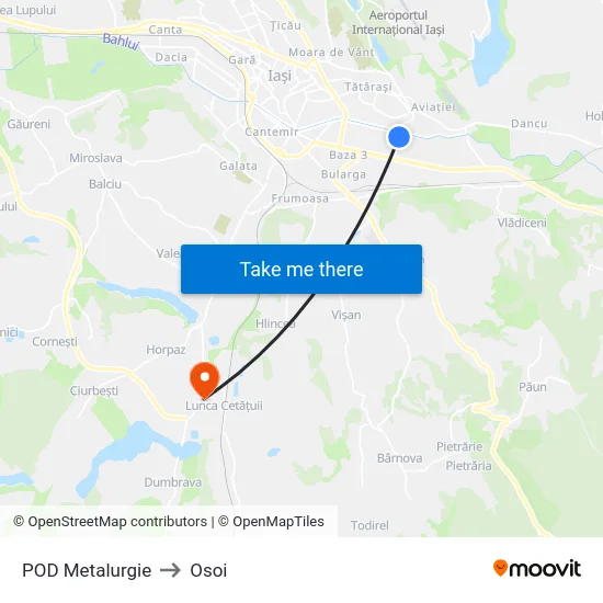 POD Metalurgie to Osoi map