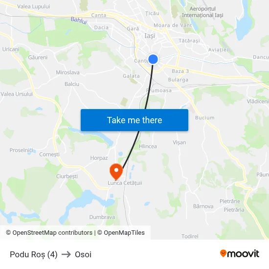 Podu Roș (4) to Osoi map