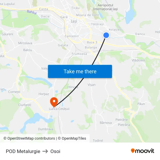 POD Metalurgie to Osoi map
