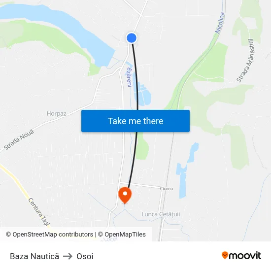 Baza Nautică to Osoi map