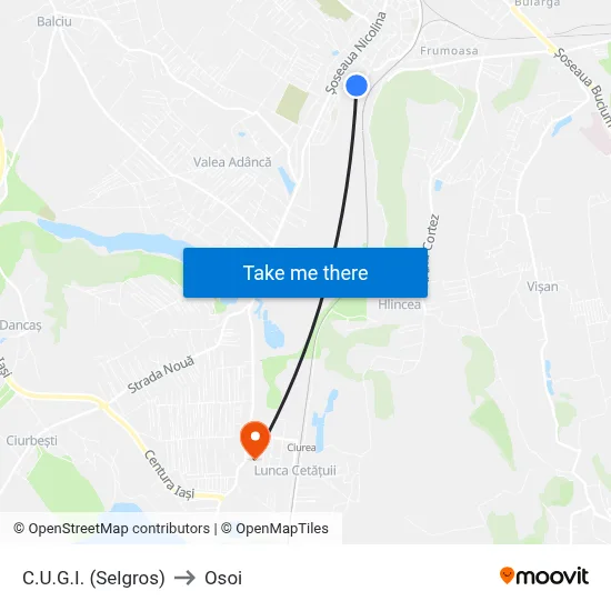 C.U.G.I. (Selgros) to Osoi map