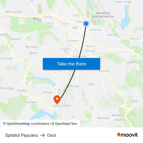 Spitalul Pașcanu to Osoi map