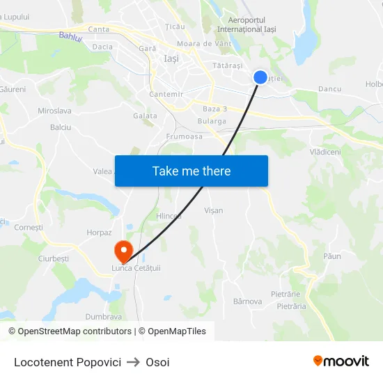Locotenent Popovici to Osoi map
