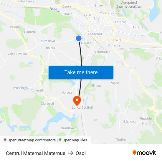 Centrul Maternal Maternus to Osoi map