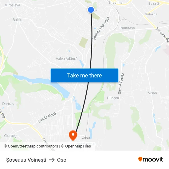 Şoseaua Voineşti to Osoi map
