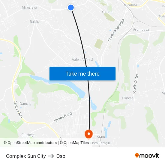 Complex Sun City to Osoi map