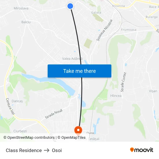Class Residence to Osoi map