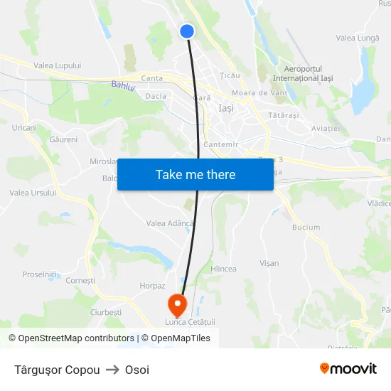 Târguşor Copou to Osoi map