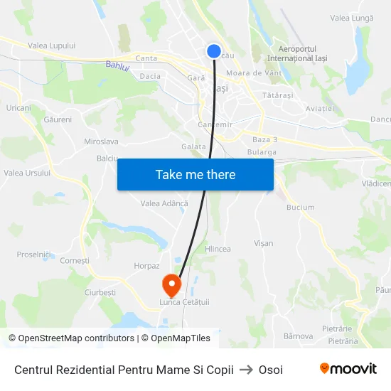 Centrul Rezidential Pentru Mame Si Copii to Osoi map