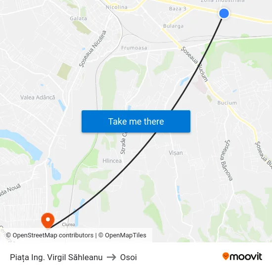 Piața Ing. Virgil Săhleanu to Osoi map