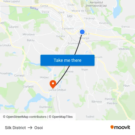 Silk District to Osoi map