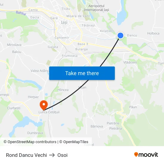 Rond Dancu Vechi to Osoi map