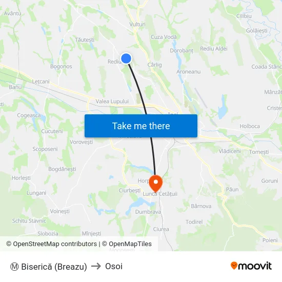 Ⓜ Biserică (Breazu) to Osoi map