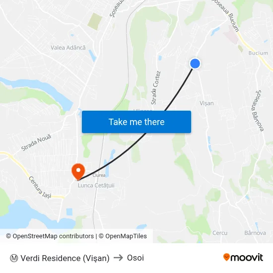 Ⓜ Verdi Residence (Vişan) to Osoi map