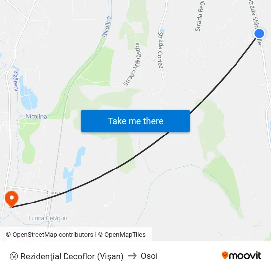 Ⓜ Rezidenţial Decoflor (Vişan) to Osoi map