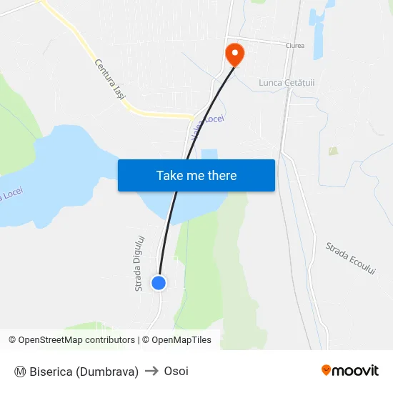 Ⓜ Biserica (Dumbrava) to Osoi map