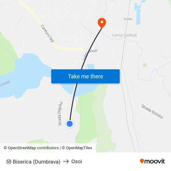 Ⓜ Biserica (Dumbrava) to Osoi map
