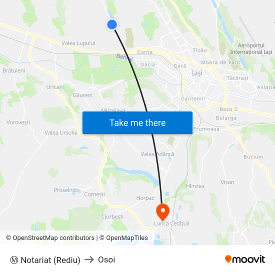 Ⓜ Notariat (Rediu) to Osoi map