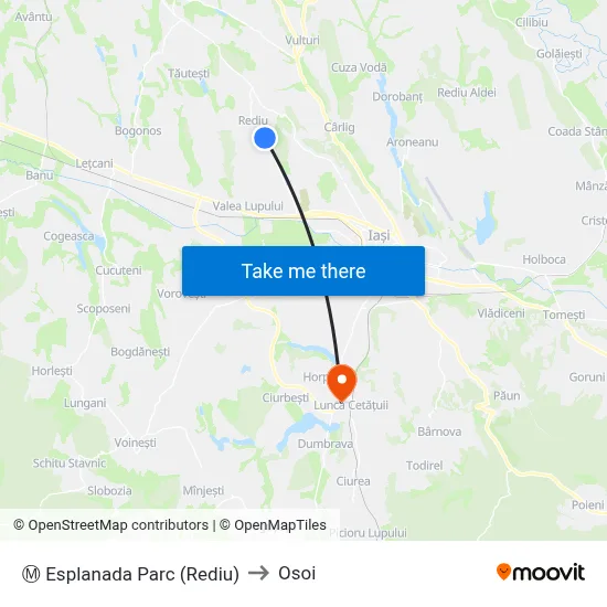 Ⓜ Esplanada Parc (Rediu) to Osoi map