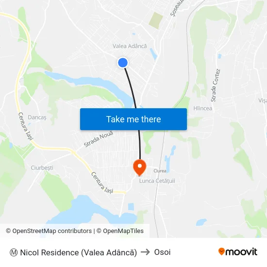 Ⓜ Nicol Residence (Valea Adâncă) to Osoi map