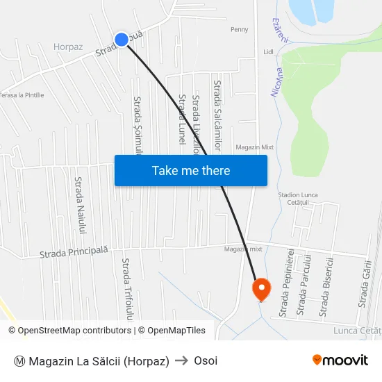 Ⓜ Magazin La Sălcii (Horpaz) to Osoi map