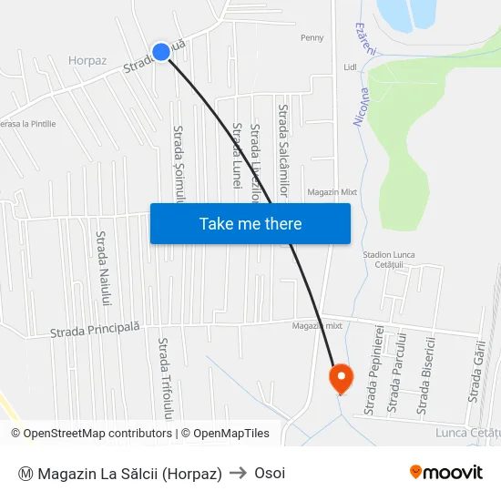 Ⓜ Magazin La Sălcii (Horpaz) to Osoi map