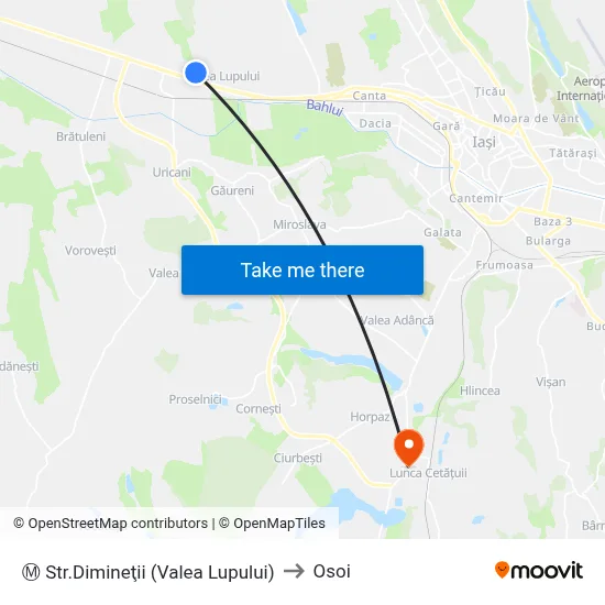 Ⓜ Str.Dimineţii (Valea Lupului) to Osoi map