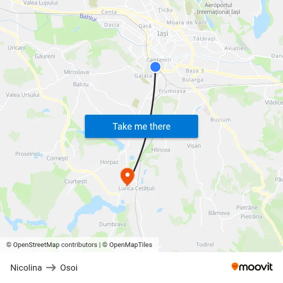 Nicolina to Osoi map