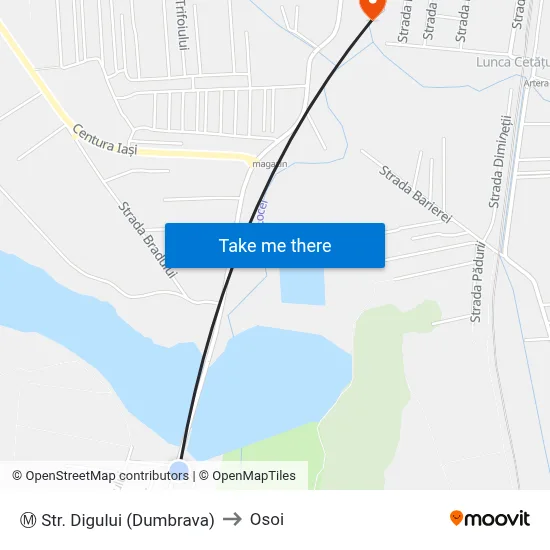 Ⓜ Str. Digului (Dumbrava) to Osoi map