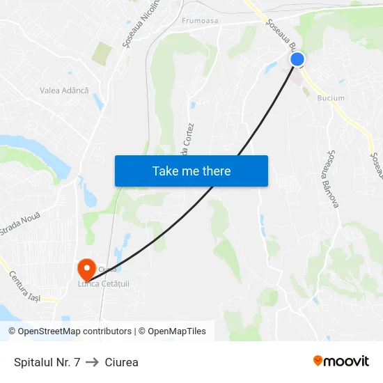 Spitalul Nr. 7 to Ciurea map