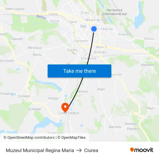 Muzeul Municipal Regina Maria to Ciurea map