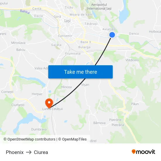 Phoenix to Ciurea map