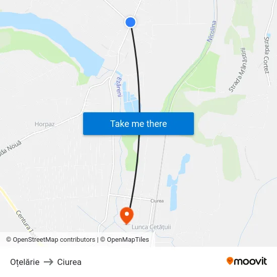 Oțelărie to Ciurea map